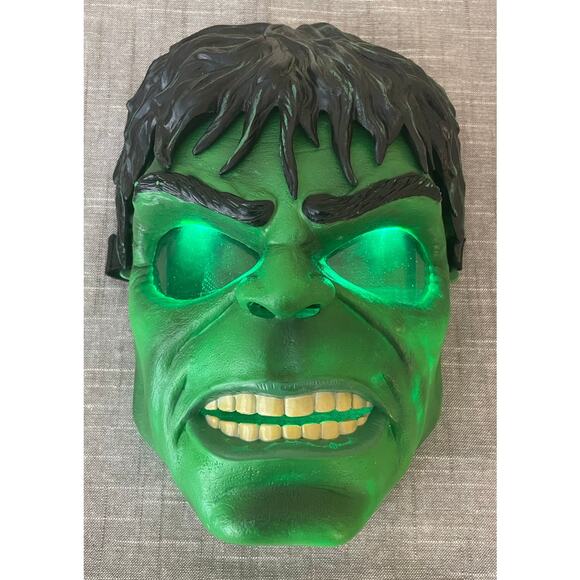 Marvel Incredible Hulk Power Glow Hasbro Mask Eyes Light Up 2008 - Picture 3 of 14